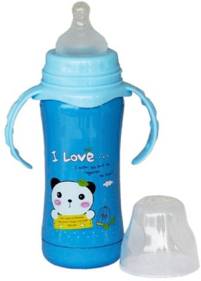 croox 240 ML Thermal Insulation Stainless Steel Baby Feeding Bottle -Sky Blue (240 ml) - 240 ml(Sky Blue)