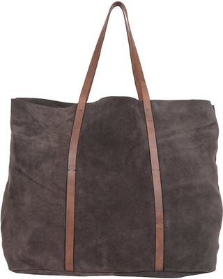 

HIDECART Suede Leather Shopping Bag Shoulder Bag(Brown, 10 L)