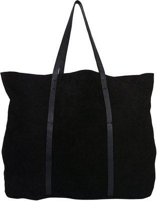 

HIDECART Suede Leather Shopping Bag Shoulder Bag(Black, 10 L)