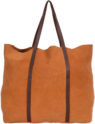 

HIDECART Suede Leather Shopping Bag Shoulder Bag(Yellow, 10 L)