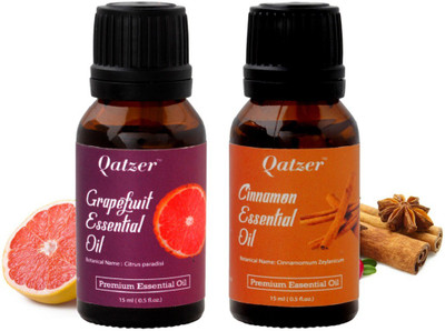 

Qatzer Grapefruit essential oil Cinnamon essential oil combo- 100% Premium(30 ml)