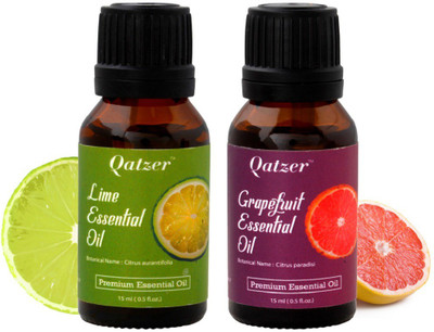 Qatzer Lime essential oil Grapefruit essential oil combo- 100% Premium(30 ml)