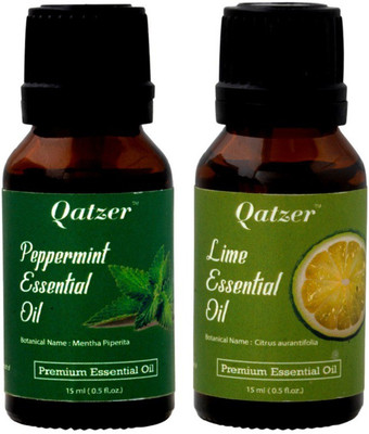 

Qatzer Peppermint essential oil Lime essential oil combo- 100% Premium(30 ml)