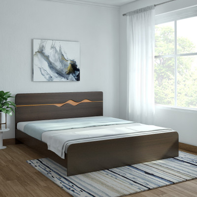 

HomeTown Swirl Without Box Storage Engineered Wood King Bed(Finish Color - Denver Oak & Urban Teak)