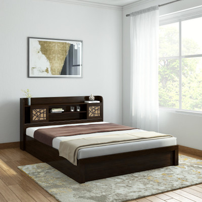 SPACEWOOD Engineered Wood Queen Hydraulic Bed(Finish Color - Vermount, Delivery Condition - Knock Down) SPACEWOOD Engineered Wood Queen Hydraulic Bed(Finish Color - Vermount, Delivery Condition - Knock Down)