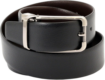 

LEX TAVIS Men Casual, Evening, Formal, Party Black, Brown Genuine Leather Reversible Belt, Black and brown