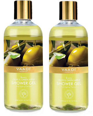 

Vaadi herbal Breezy Shower Gel, Olive and Green Apple, 300g (Pack of 2)(600 ml, Pack of 2)