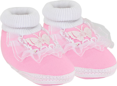 

Neska Moda Butterfly 6 To 18 Month Baby Frill Booties(Toe to Heel Length - 12 cm Pink)