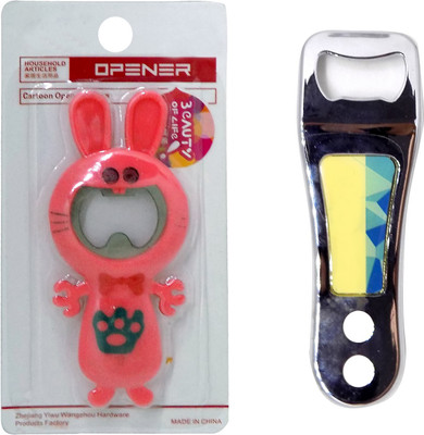 

Confidence New Designed Fancy Bottle Opener Combo 2 Pieces, Multi color Carabiner(Multicolor)