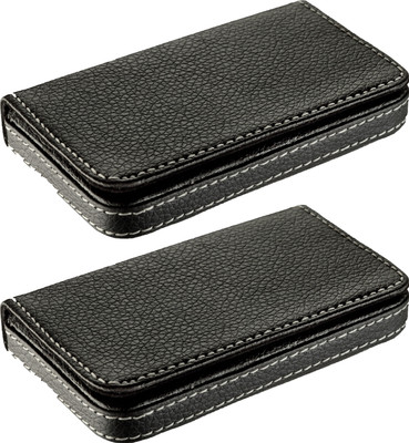 

Flipkart SmartBuy High Quality | Pack of 2 | Stylish Black Soft leatherite Credit/debit/ATM/ID/Visiting SUPER SLEEK, STURDY 10 Card Holder(Set of 2, Black)