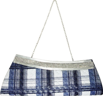 

Everglitz Casual, Party Blue, White Clutch