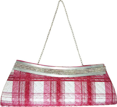 

Everglitz Casual, Party Pink, White Clutch