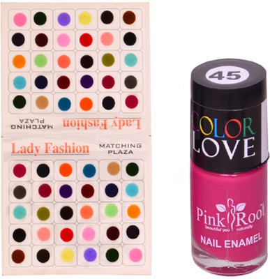 

Pink Root Nail Polish No. 45 (15ml) Lady Fashion Multi Color No. 14 Bindi(Set of 2)