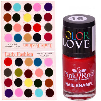 

Pink Root Nail Paint No. 16 (15ml), Lady Fashion Multi Color No. 15 Bindi(Set of 2)