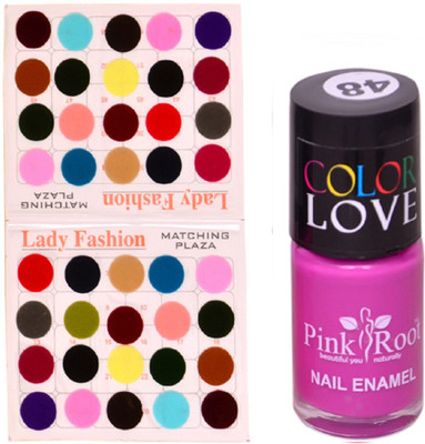 

Pink Root Nail Paint No. 48 (15ml), Lady Fashion Multi Color No. 15 Bindi(Set of 2)