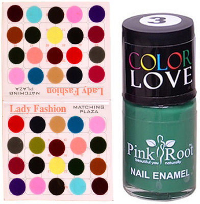 

Pink Root Nail Paint No. 03 (15ml), Lady Fashion Multi Color No. 15 Bindi(Set of 2)