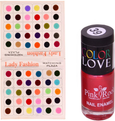 

Pink Root Nail Polish No. 39 (15ml) Lady Fashion Multi Color No. 14 Bindi(Set of 2)