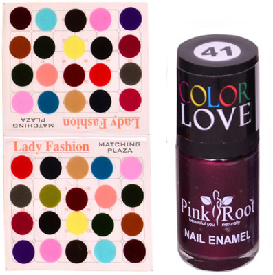 

Pink Root Nail Paint No. 41 (15ml), Lady Fashion Multi Color No. 15 Bindi(Set of 2)