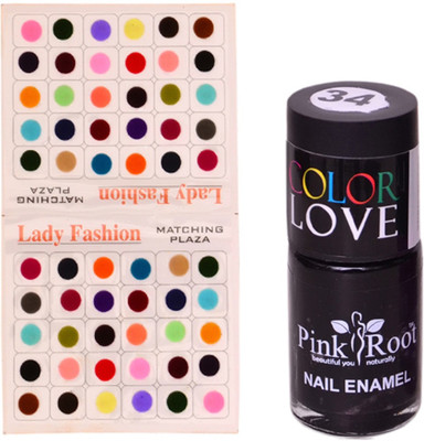 

Pink Root Nail Polish No. 34 (15ml) Lady Fashion Multi Color No. 14 Bindi(Set of 2)