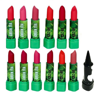 

ads Green Tea Lipstick(Set Of-12) and Kajal(Set of 13)