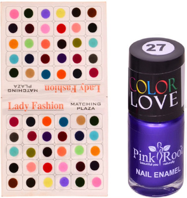 

Pink Root Nail Polish No. 27 (15ml) Lady Fashion Multi Color No. 14 Bindi(Set of 2)