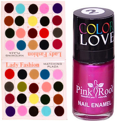 

Pink Root Nail Paint No. 02 (15ml), Lady Fashion Multi Color No. 15 Bindi(Set of 2)