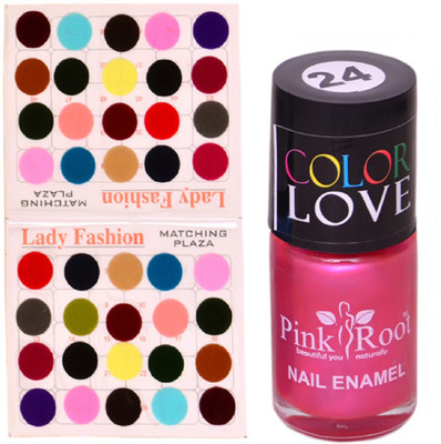 

Pink Root Nail Paint No. 24 (15ml), Lady Fashion Multi Color No. 15 Bindi(Set of 2)
