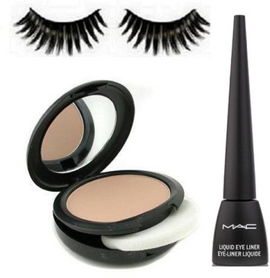 

Professional kit Of Eyelashes,Combo Of Mac Studio Fix Compact 15 gm,Liquid Eyeliner Black(Set of 3)