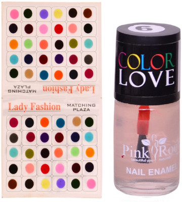 

Pink Root Nail Polish No. 06 (15ml) Lady Fashion Multi Color No. 14 Bindi(Set of 2)