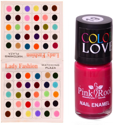 

Pink Root Nail Polish No. 19 (15ml) Lady Fashion Multi Color No. 14 Bindi(Set of 2)