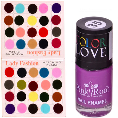 

Pink Root Nail Paint No. 35 (15ml), Lady Fashion Multi Color No. 15 Bindi(Set of 2)