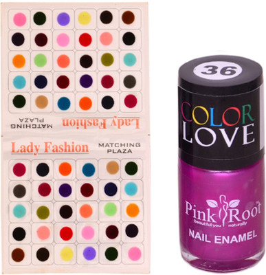 

Pink Root Nail Polish No. 36 (15ml) Lady Fashion Multi Color No. 14 Bindi(Set of 2)