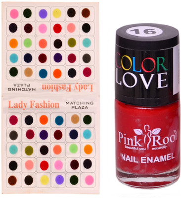 

Pink Root Nail Polish No. 16 (15ml) Lady Fashion Multi Color No. 14 Bindi(Set of 2)