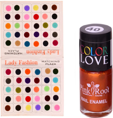 

Pink Root Nail Polish No. 40 (15ml) Lady Fashion Multi Color No. 14 Bindi(Set of 2)