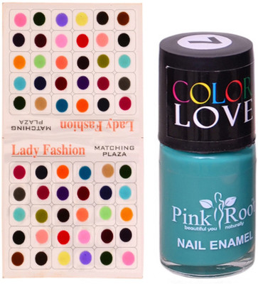

Pink Root Nail Polish No. 07 (15ml) Lady Fashion Multi Color No. 14 Bindi(Set of 2)
