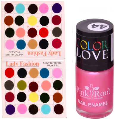 Pink Root Nail Paint No. 44 (15ml), Lady Fashion Multi Color No. 15 Bindi(Set of 2)