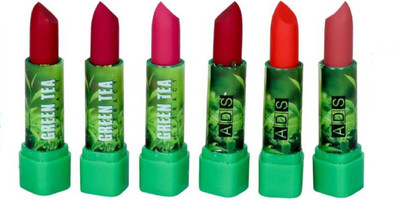 

ADS Aloe Green Tea Lipstick(Set Of-6) Free Kajal(Set of 7)