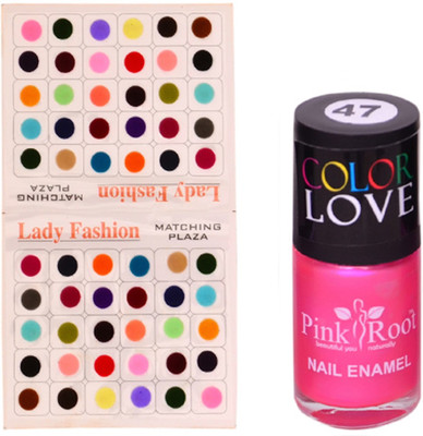 

Pink Root Nail Polish No. 47 (15ml) Lady Fashion Multi Color No. 14 Bindi(Set of 2)