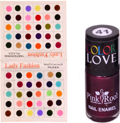 

Pink Root Nail Polish No. 41 (15ml) Lady Fashion Multi Color No. 14 Bindi(Set of 2)