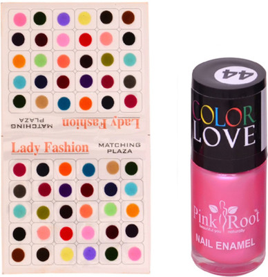 

Pink Root Nail Polish No. 44 (15ml) Lady Fashion Multi Color No. 14 Bindi(Set of 2)