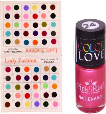 

Pink Root Nail Polish No. 24 (15ml) Lady Fashion Multi Color No. 14 Bindi(Set of 2)