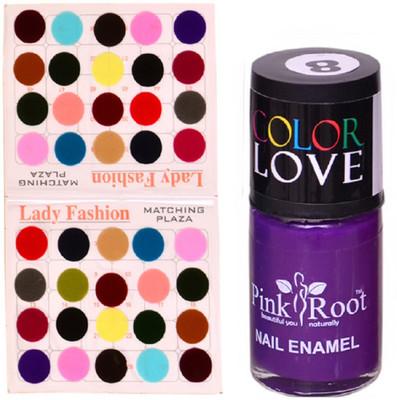 

Pink Root Nail Paint No. 08 (15ml), Lady Fashion Multi Color No. 15 Bindi(Set of 2)