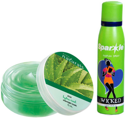 

Avon Anew Naturals Hydration Mask Aloe Vera (75 g) With one sparkle perfume spray 150 ml(Set of 2)