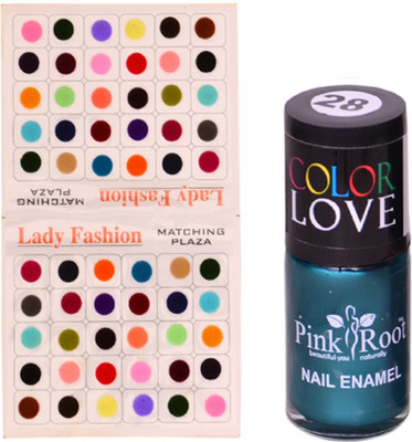

Pink Root Nail Polish No. 28 (15ml) Lady Fashion Multi Color No. 14 Bindi(Set of 2)
