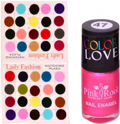 

Pink Root Nail Paint No. 47 (15ml), Lady Fashion Multi Color No. 15 Bindi(Set of 2)