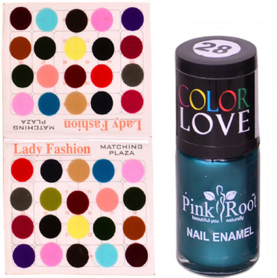 

Pink Root Nail Paint No. 28 (15ml), Lady Fashion Multi Color No. 15 Bindi(Set of 2)