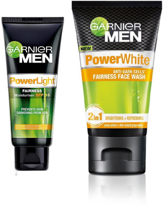 

Garnier Men Power Light Moisturiser spf 15 + Anti Dark Cells Face Wash(Set of 2)