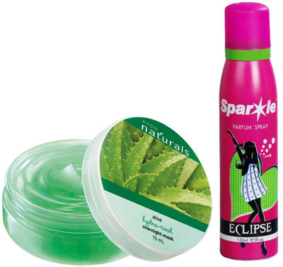 

Avon Anew Naturals Hydration Mask Aloe Vera (75 g) With one sparkle perfume spray 150 ml(Set of 2)