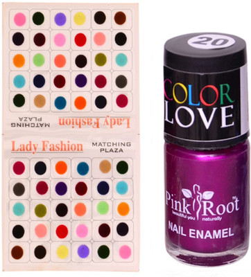 

Pink Root Nail Polish No. 20 (15ml) Lady Fashion Multi Color No. 14 Bindi(Set of 2)