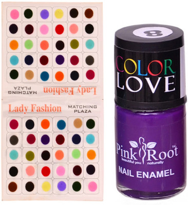 

Pink Root Nail Polish No. 08 (15ml) Lady Fashion Multi Color No. 14 Bindi(Set of 2)